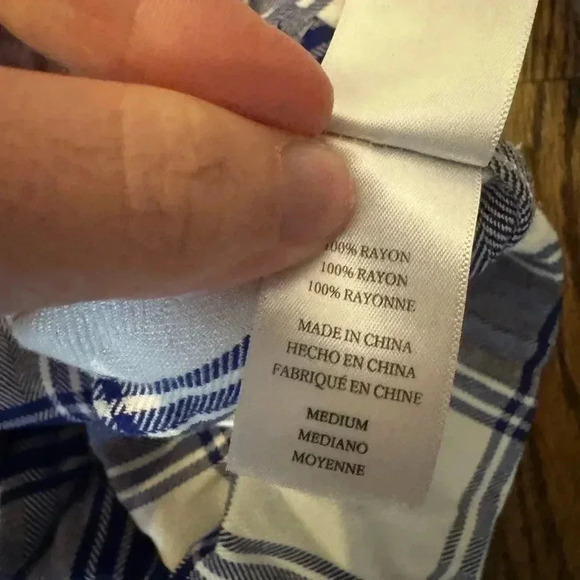 Like New Sawyer button shirtdress from Rails, Size Medium, Cobalt White Plaid - Picture 8 of 10